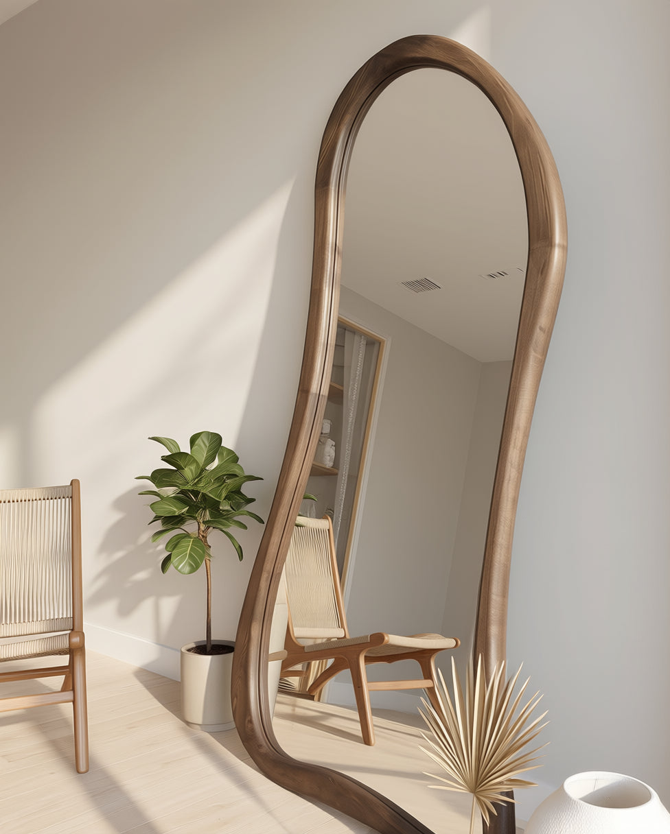 Asymmetrische Spiegel "Ada" – Walnoot 180x100cm