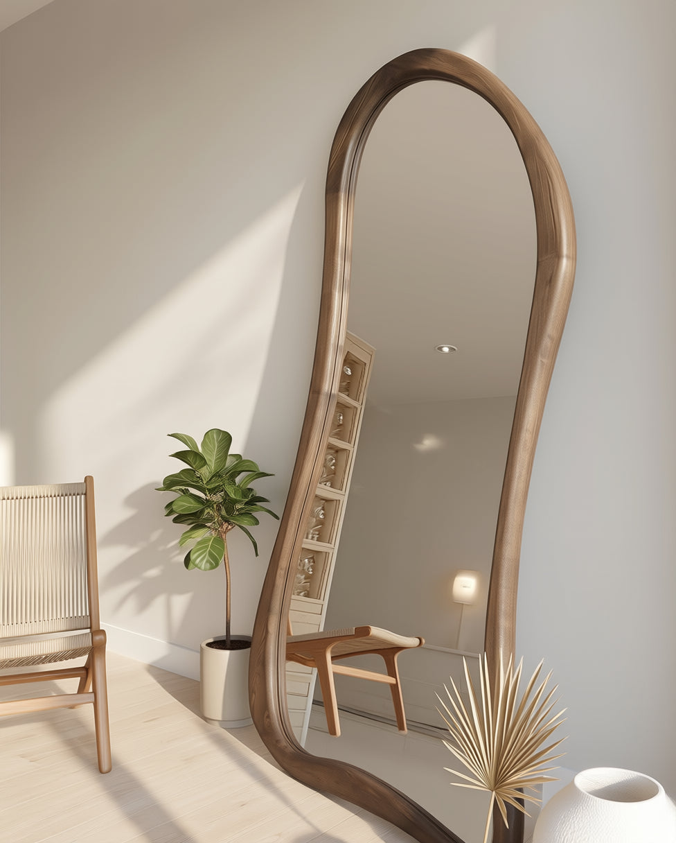 Asymmetrische Spiegel "Ada" – Walnoot 180x100cm