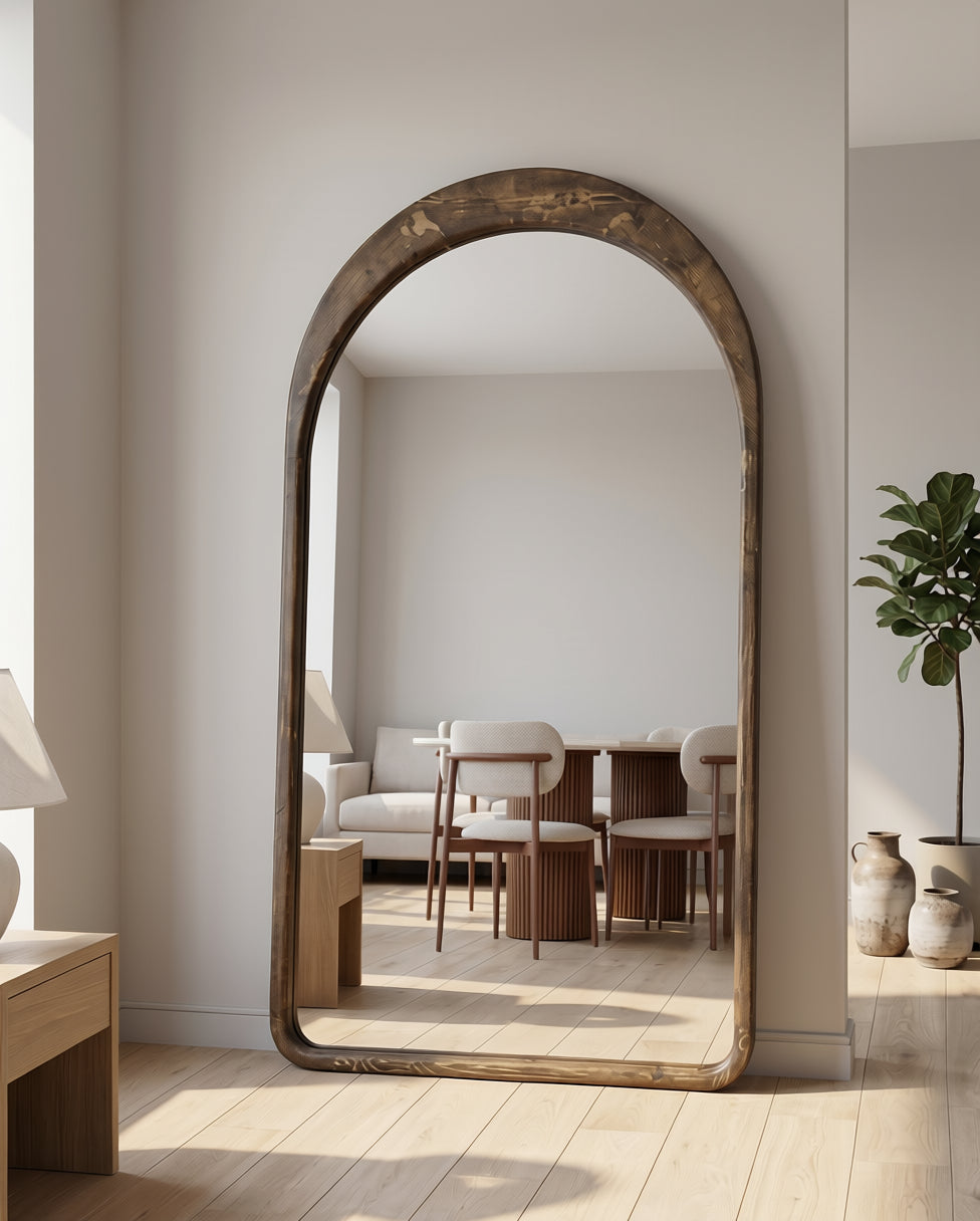 Ovale Spiegel "Ada" – Gerookt Hout 180x100cm