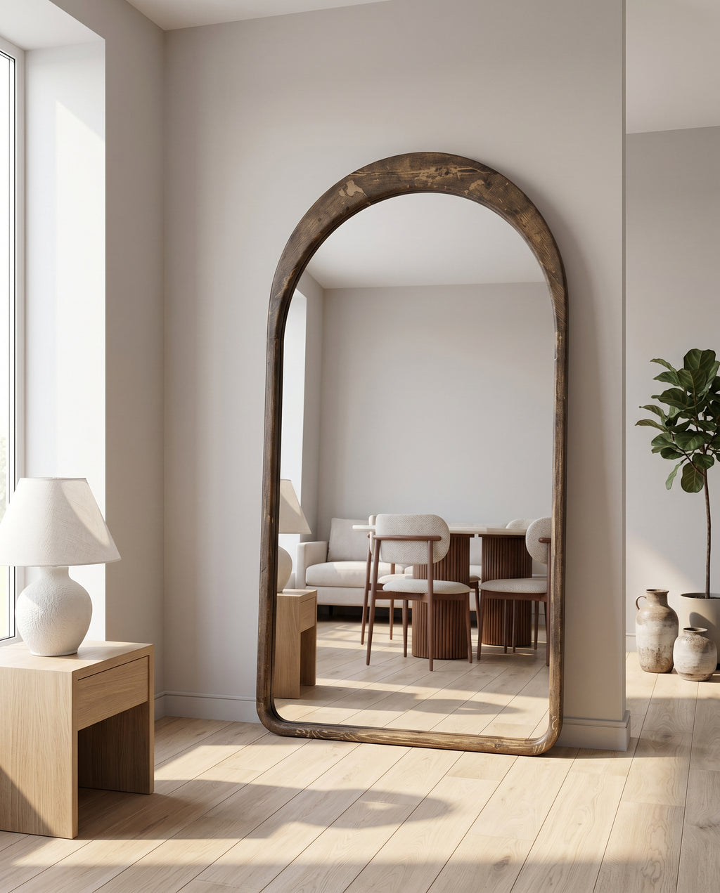 Ovale Spiegel "Ada" – Gerookt Hout 180x100cm