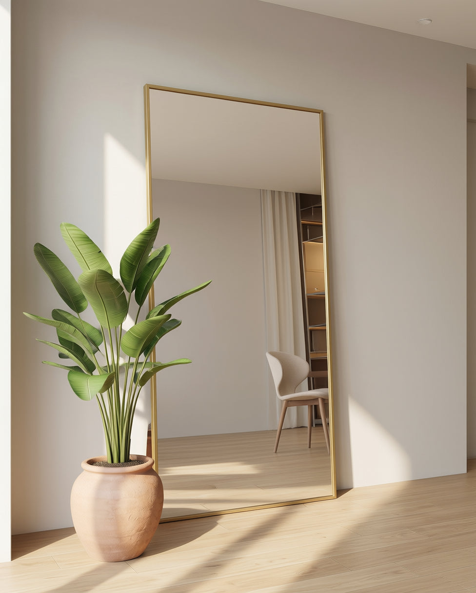 Rechthoekige Spiegel "Ada" – Gouden Metalen Lijst 180x100cm