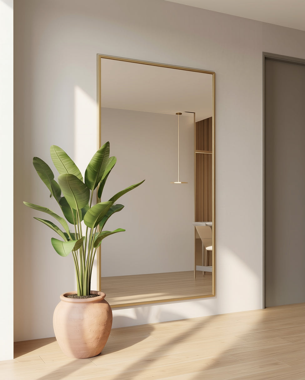 Rechthoekige Spiegel "Ada" – Gouden Metalen Lijst 180x100cm