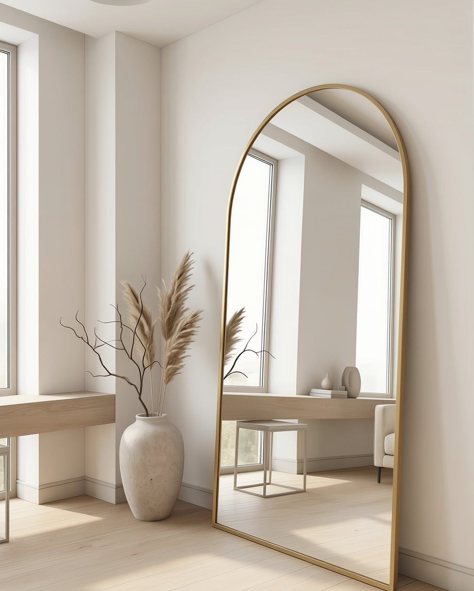 Ovale Spiegel "Ada" – Gouden Metalen Lijst 180x100cm
