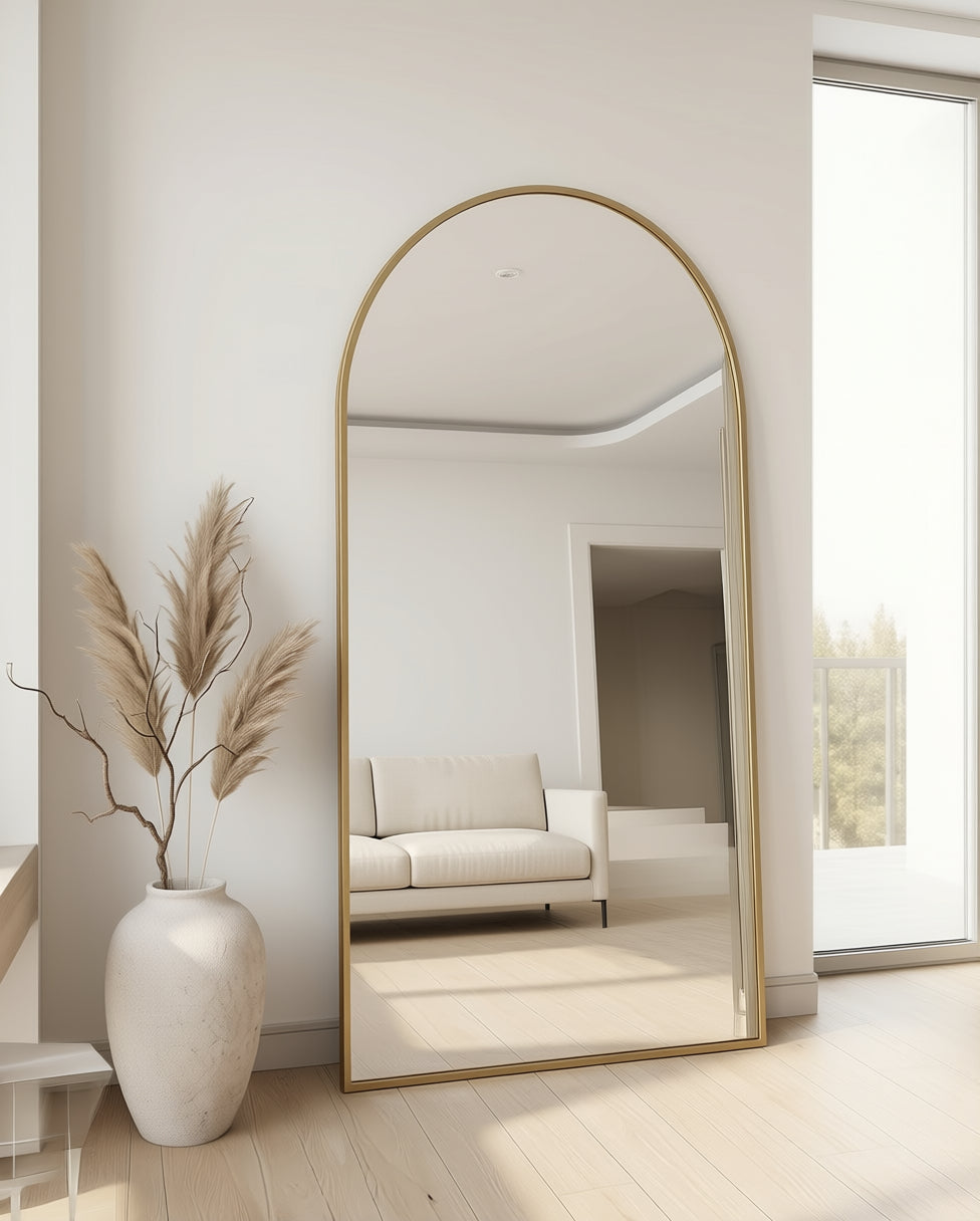 Ovale Spiegel "Ada" – Gouden Metalen Lijst 180x100cm