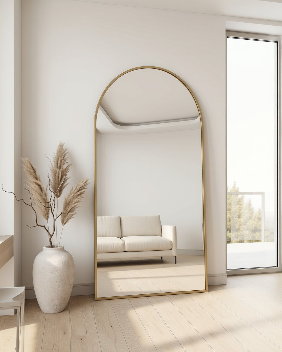 Ovale Spiegel "Ada" – Gouden Metalen Lijst 180x100cm