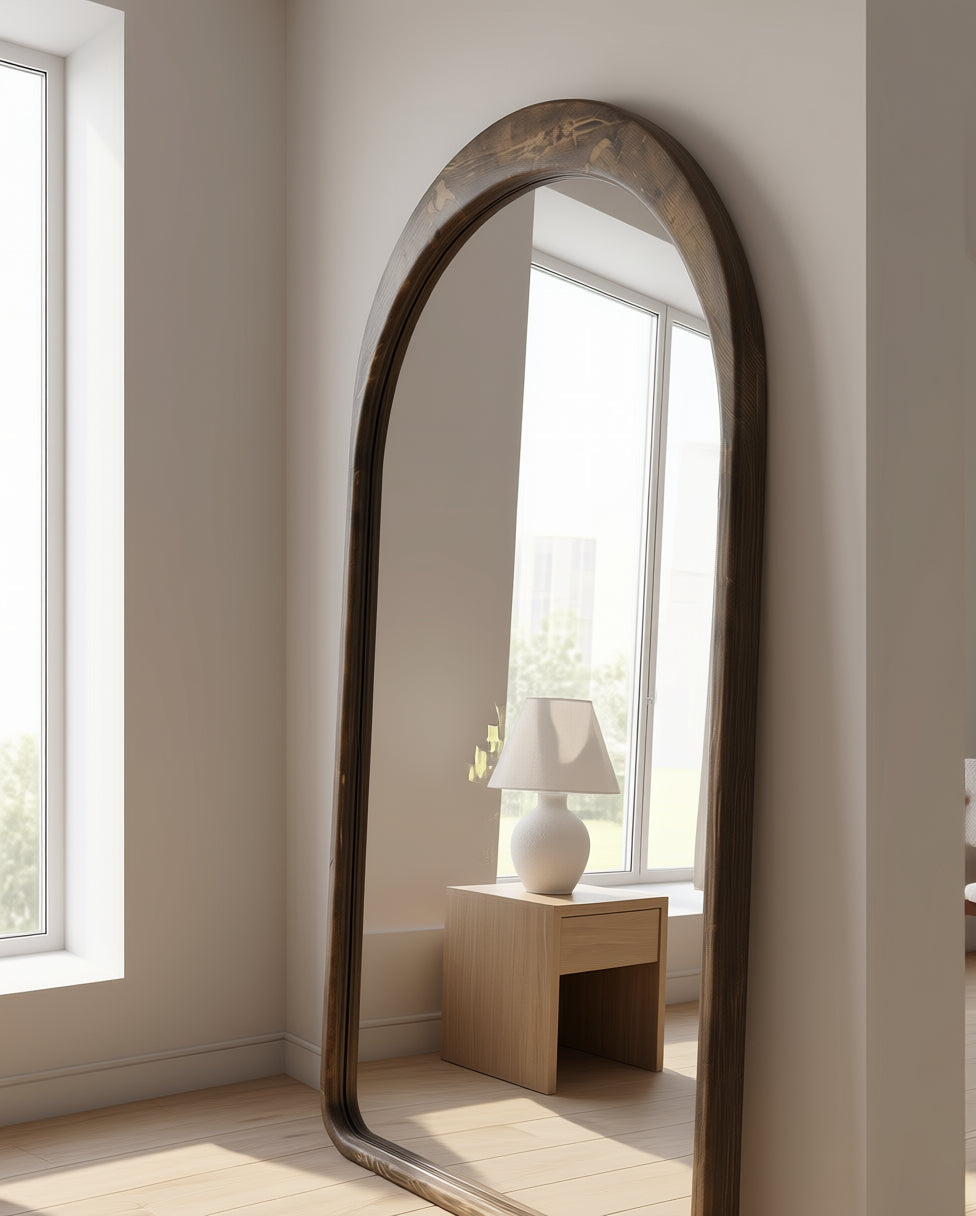 Ovale Spiegel "Ada" – Gerookt Hout 180x100cm