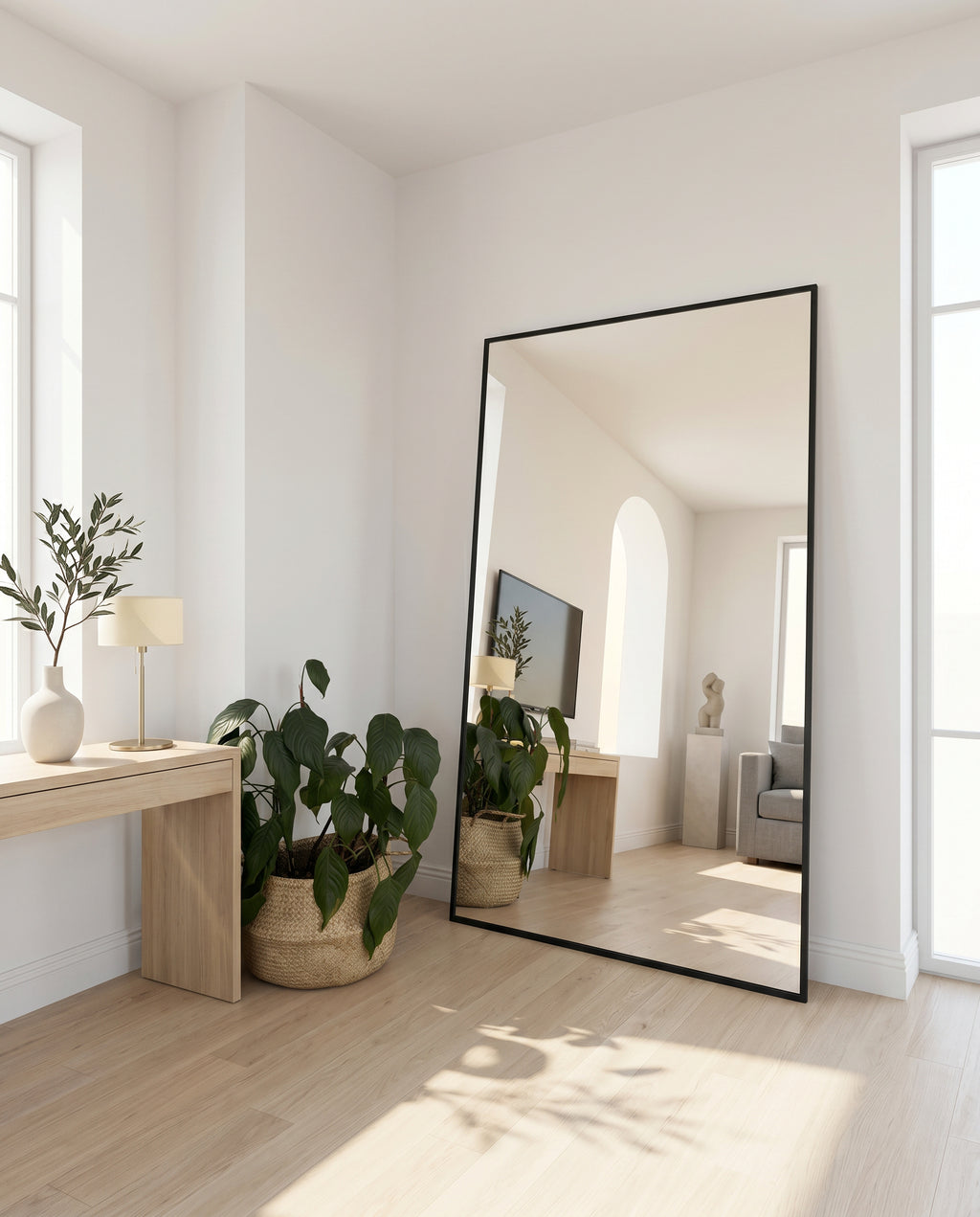Rechthoekige Spiegel "Ada" – Zwarte Metalen Lijst 180x100cm