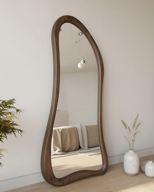 Asymmetrische Spiegel "Ada" – Walnoot 180x80cm