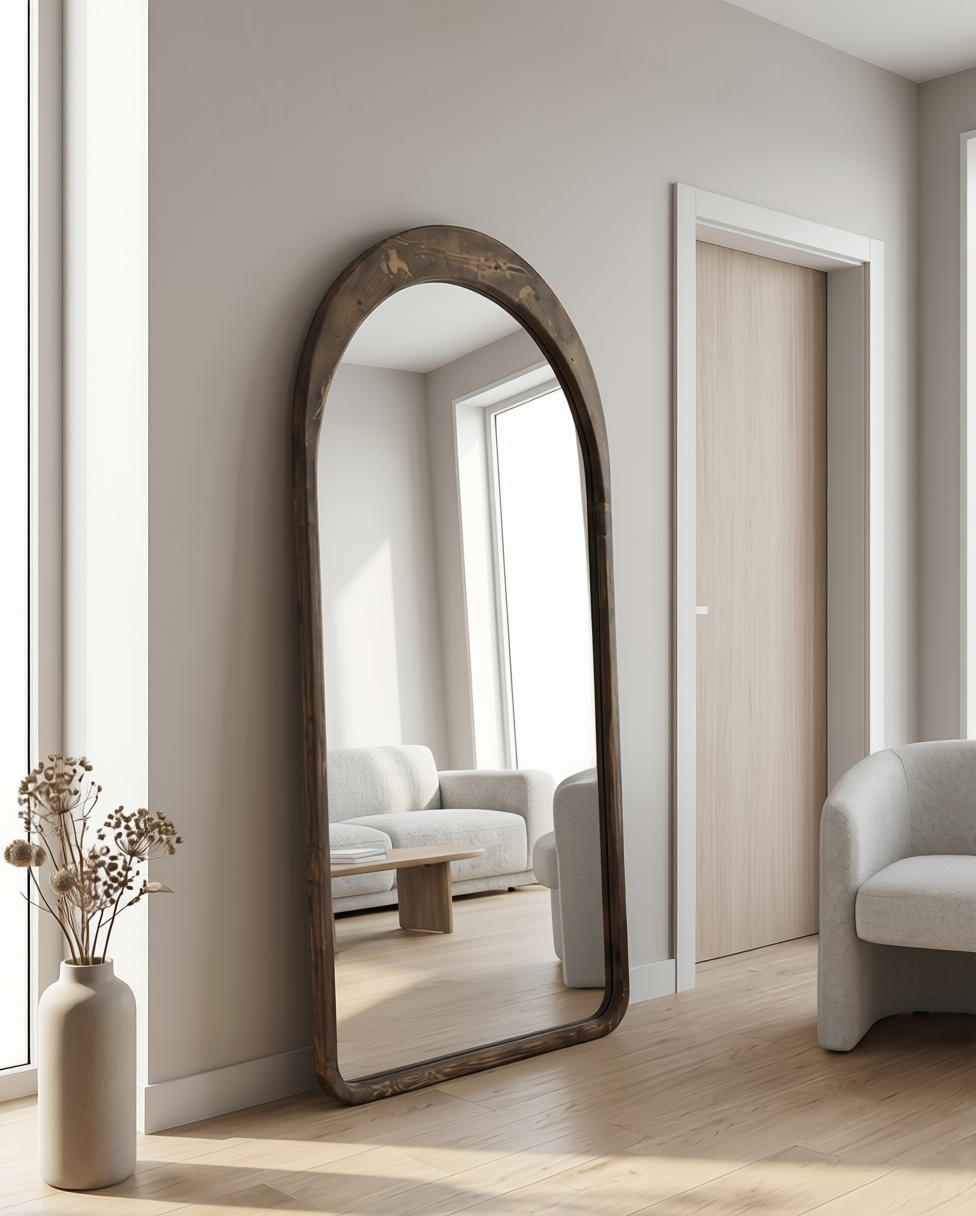 Ovale Spiegel "Ada" – Gerookt Hout 180x80cm