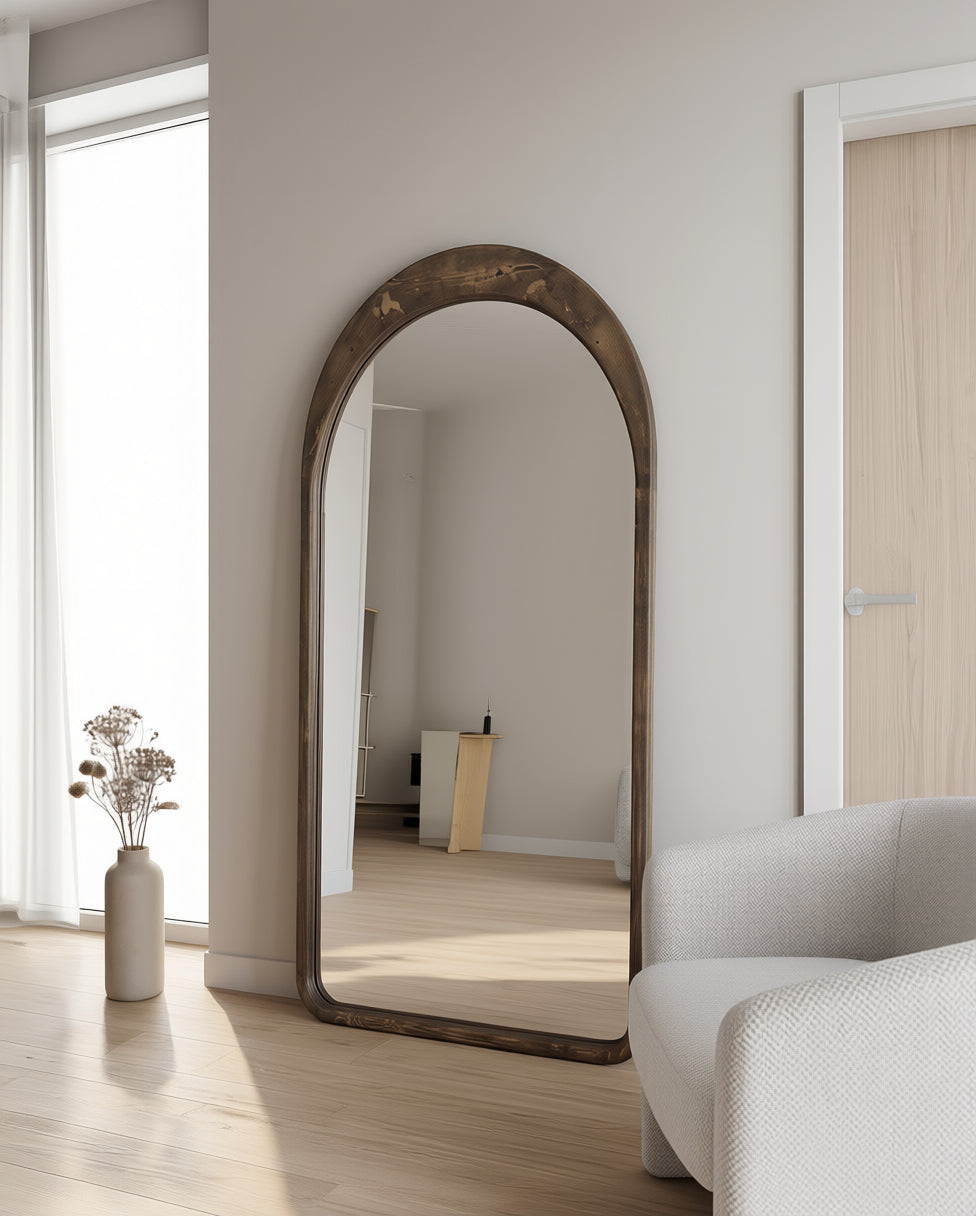 Ovale Spiegel "Ada" – Gerookt Hout 180x80cm