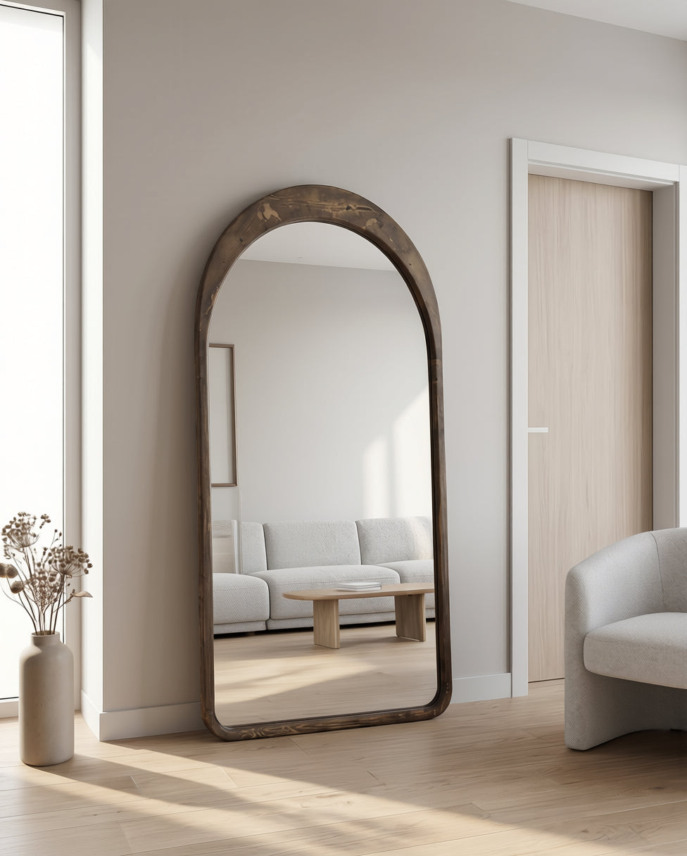 Ovale Spiegel "Ada" – Gerookt Hout 180x80cm