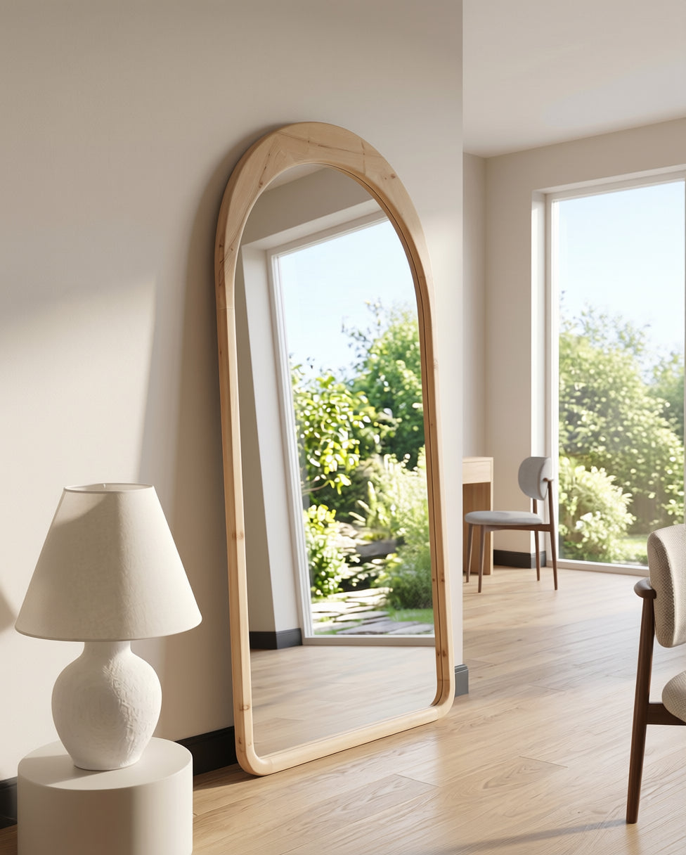 Ovale Spiegel "Ada" – Naturel Hout 180x80cm