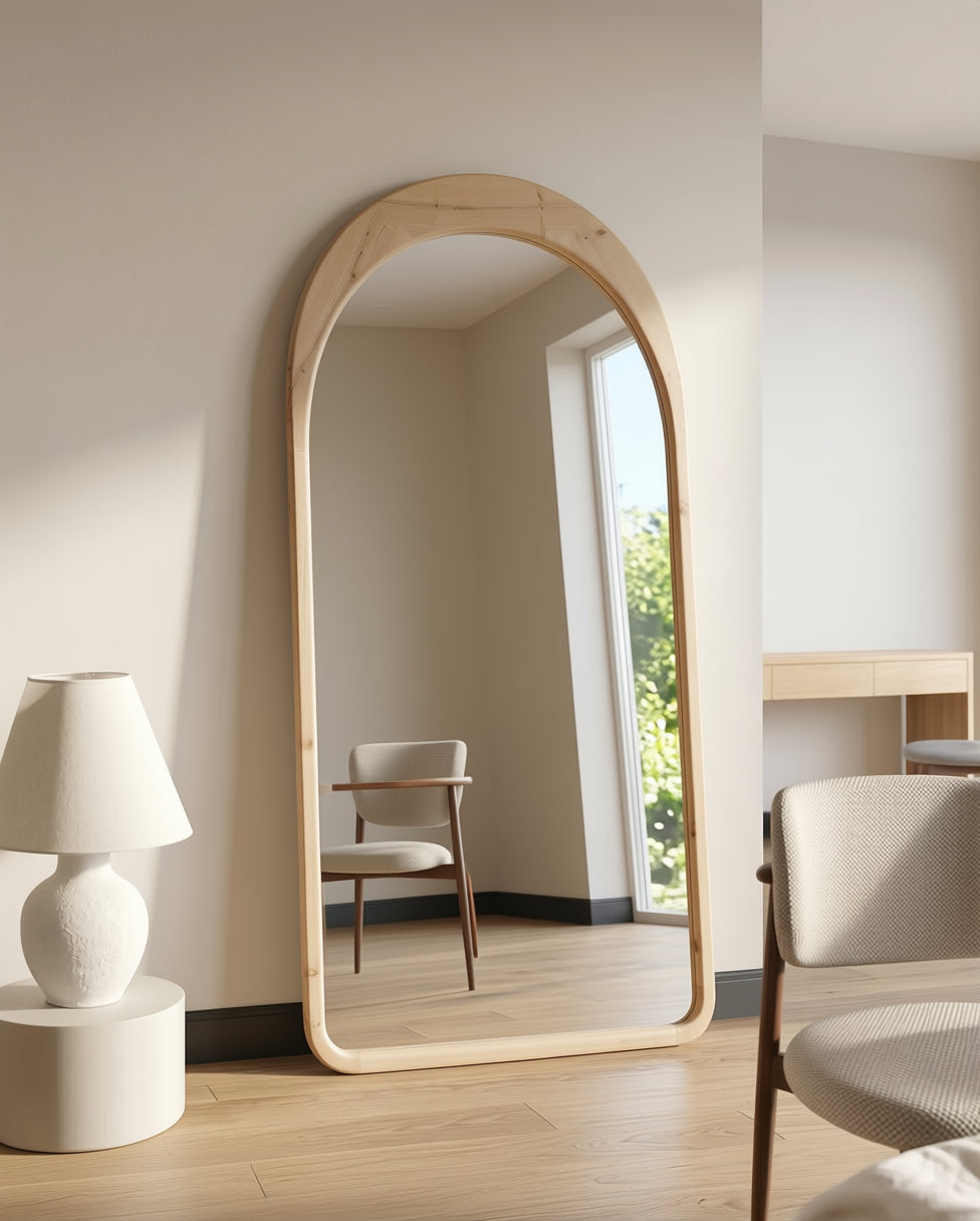Ovale Spiegel "Ada" – Naturel Hout 180x80cm