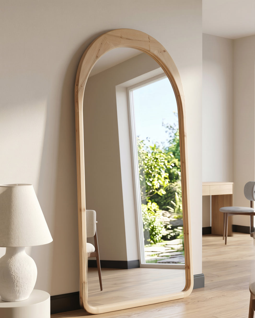 Ovale Spiegel "Ada" – Naturel Hout 180x80cm