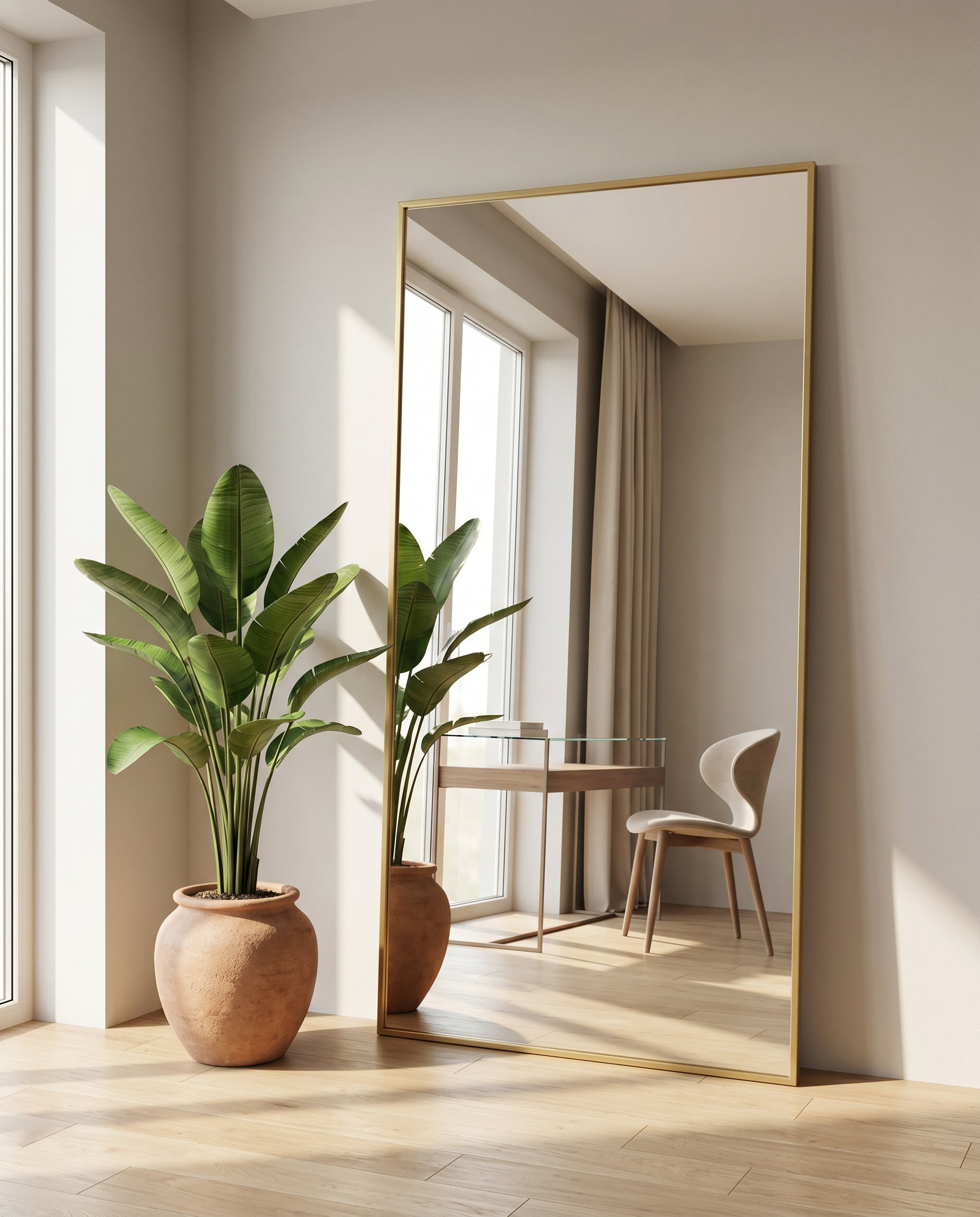 Rechthoekige Spiegel "Ada" – Gouden Metalen Lijst 180x100cm