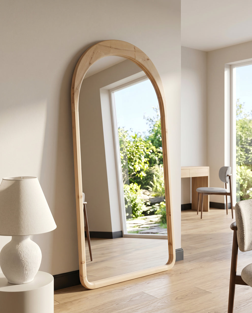 Ovale Spiegel "Ada" – Naturel Hout 180x80cm